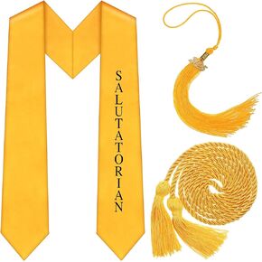 3 Pcs 2025 Graduation Stole Set with Gold Graduation Stole Sash Honor Cord and Graduation Tassel for High School University Graduation Day