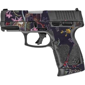 MightySkins Skin Compatible with Taurus G3C 9mm Luger - Midnight Blossom | Protective, Durable, and Unique Vinyl Decal wrap Cover | Easy to Apply, Remove, and Change Styles | Made in The USA