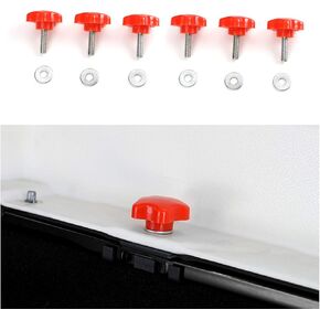 JeCar 6 Hardtop Quick Removal Bolts Thumb Screws Compatible with Jeep Wrangler 2007-2023 JK JL Sports Sahara Freedom Rubicon X 2/4 Door Accessories, Black in Kuwait