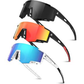 Kids Sunglasses Youth Baseball Sun Glasses Lightweight UV400 Sports Cycling Shades for Boys Girls 3PACK