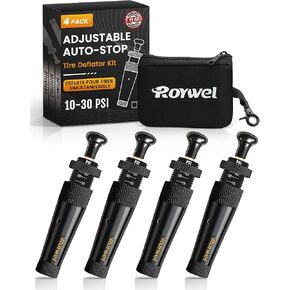 Adjustable Auto-Stop Tire Deflator kit 10-30PSI(4PCS/Set),Air Down Tire Deflators Offroad Accessories Suit for Cars.Trucks