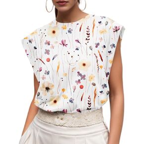 Grecerelle Women 2025 Cap Sleeve Tops Summer Tee Shirt قميص فضفاضة طاقم الرقبة الأساسي للدبابات العطلة العصرية (S-2XL)