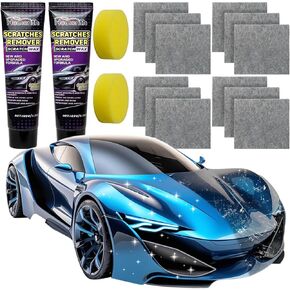 Scratch Remover for Vehicles - Nano Sparkle Cloth Car Scratch Remover with 6 Pcs Nanosparkle & 1 Pcs Sponge, Car Scuff Repair Polishing Wax for Deep Scratches, High Capacity, Save Time