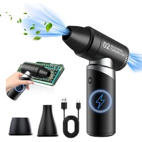 Compressed Air Duster,110000RPM Jet Dryer Blower,3 Gear Portable Electric Air Duster with Blow/Exhaust Mode for Car Dry,Keyboard Cleaning,Air Conditioning Cleaning,Camping, Air Bed, and BBQ