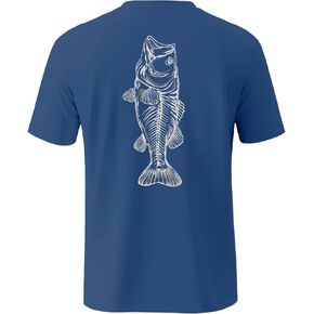 Palmyth Men's Fishing Shirt Short Sleeve T-Shirt Sun Protection UV UPF 50+ Tee
