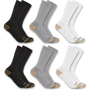 Carhartt Men Men Midweight Minthetic Blend Crew Sock 6 Pack