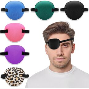 6 Pcs Soft and Fit Eye Patch Adjustable Medical Eyes Patches for Adults Elastic and Reusable Lazy Eye Patch for Amblyopia Strabismus Left or Right Eyes 6 Colors