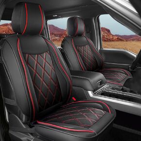 Seat Covers for 2009-2025 Ford F150 SuperCrew & 2017-2024 F250/F350/F450 Super Duty Crew Cab with Waterproof Faux Leather Full Set
