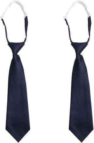 2 Pieces Adjustable Woven Zipper Pre Necktie For Kids Boys,Solid Color Tie For Kids Formal Wedding Graduation School Uniforms in Saudi Arabia