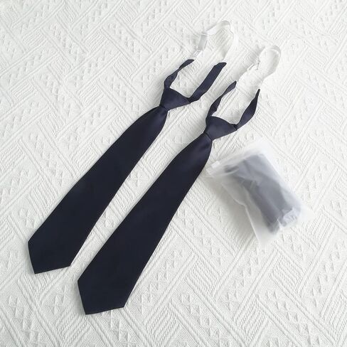 2 Pieces Adjustable Woven Zipper Pre Necktie For Kids Boys,Solid Color Tie For Kids Formal Wedding Graduation School Uniforms in Saudi Arabia