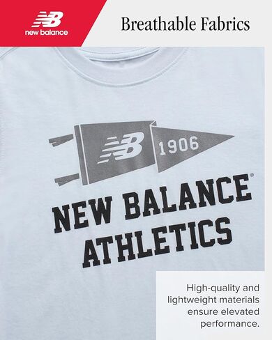 مجموعة New Balance Boys Shorts - 3 قطعة قصيرة الأكمام Crewneck Logo Tee وقصيرة الصوف غير الرسمية للأولاد (الأحجام: 8-12) in Saudi Arabia