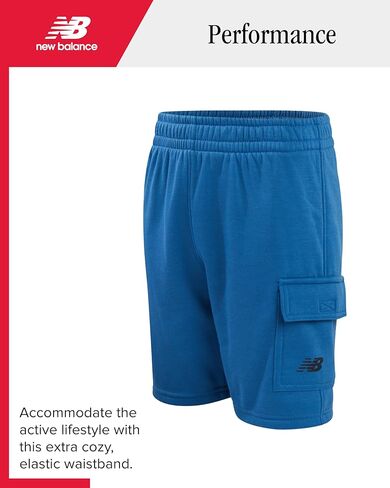 مجموعة New Balance Boys Shorts - 3 قطعة قصيرة الأكمام Crewneck Logo Tee وقصيرة الصوف غير الرسمية للأولاد (الأحجام: 8-12) in Saudi Arabia