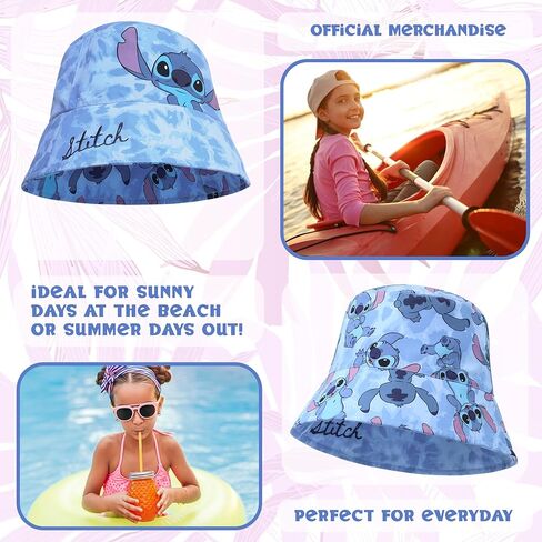 Disney Stitch Girls Bucket Hat, Sun Hat for Kids Beach Summer Vacation Essentials - Stitch Gifts for Girls in Kuwait