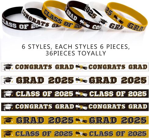 Sumind 36 Pieces Class of 2024 Silicone Bracelets, Silicone Graduation Bracelets Congrats Grad Wristbands Graduation Celebrating Bracelet for Teacher Students, Graduation Party Supplies in Saudi Arabia