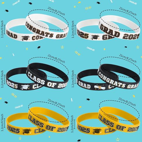 Sumind 36 Pieces Class of 2024 Silicone Bracelets, Silicone Graduation Bracelets Congrats Grad Wristbands Graduation Celebrating Bracelet for Teacher Students, Graduation Party Supplies in Saudi Arabia