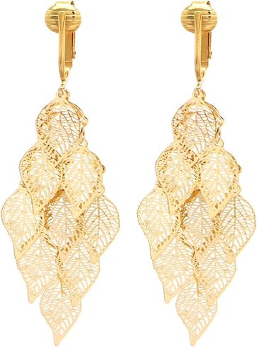 Aloha Earrings Gold Tone Non Pierced Clip On Dangling Earrings in Kuwait