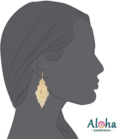 Aloha Earrings Gold Tone Non Pierced Clip On Dangling Earrings in Kuwait