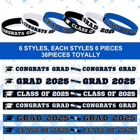 Sumind 36 Pieces Class of 2024 Silicone Bracelets, Silicone Graduation Bracelets Congrats Grad Wristbands Graduation Celebrating Bracelet for Teacher Students, Graduation Party Supplies in Saudi Arabia