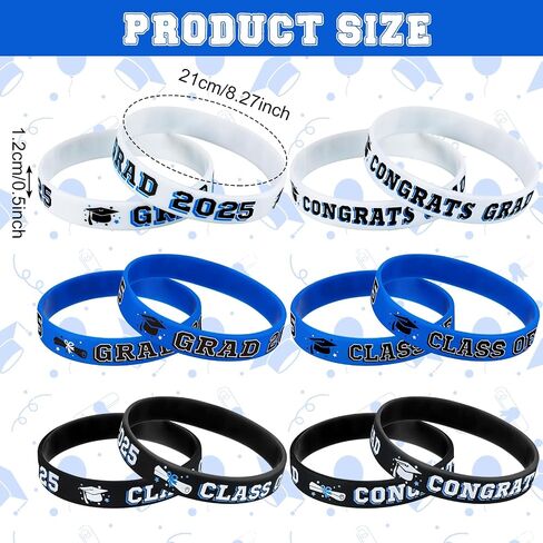 Sumind 36 Pieces Class of 2024 Silicone Bracelets, Silicone Graduation Bracelets Congrats Grad Wristbands Graduation Celebrating Bracelet for Teacher Students, Graduation Party Supplies in Saudi Arabia