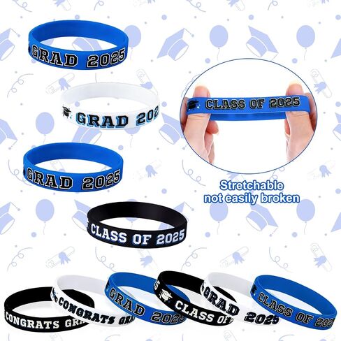 Sumind 36 Pieces Class of 2024 Silicone Bracelets, Silicone Graduation Bracelets Congrats Grad Wristbands Graduation Celebrating Bracelet for Teacher Students, Graduation Party Supplies in Saudi Arabia