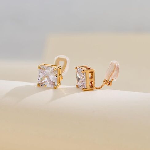 FAMARINE CZ Clip on Earrings for Women Clip Earring Non-pierced Earrings in Kuwait
