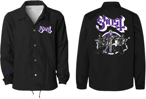 Ghost Road To Rome Coach Jacket, Windbreaker Water Resistant Jacket, Band Merchandise (Black) in Saudi Arabia