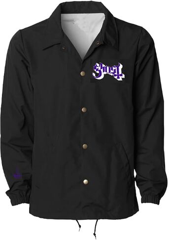 Ghost Road To Rome Coach Jacket, Windbreaker Water Resistant Jacket, Band Merchandise (Black) in Saudi Arabia