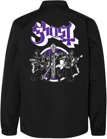 Ghost Road To Rome Coach Jacket, Windbreaker Water Resistant Jacket, Band Merchandise (Black) in Saudi Arabia