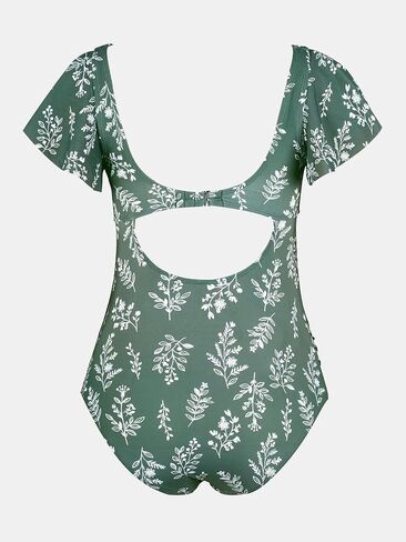 CUPSHE Maternity One Piece Swimsuit V Neck Pregnancy Bathing Suit for Women Ruffle Front Cutout Back Hook in Saudi Arabia
