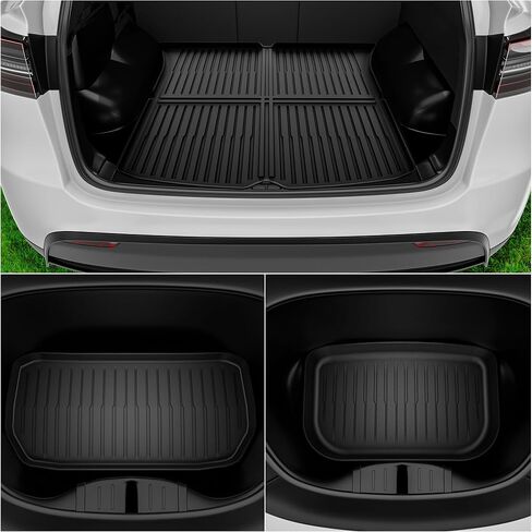 Yitamotor Floor Mats TPE-Lite Fit لعام 2024 2025 Tesla Model 3 Highland ، صفوفان وحصير شحن ، حصيرة سيارة تغطية كاملة مع حصيرة شحن خلفية أمامية TPE جميع الأحوال الجوية 2025 ملحقات طراز 3 in Kuwait