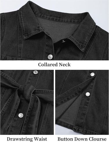 فستان الدنيم للسيدات بأكمام قصيرة من فستان جين لأسفل فساتين قميص الدنيم مع جيب 2025 ملابس in Kuwait