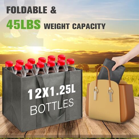 LadyRosian 10 Pack Heavy Duty Kitchen Reusable Grocery Bags, Durable XL Shopping Tote with Handle Can Hold 45+lbs, Stands Upright, Foldable & Washable (Black) in Saudi Arabia