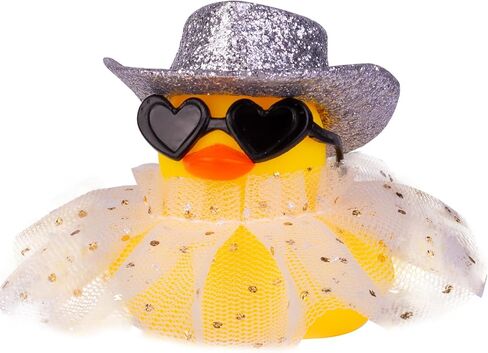 Car Rubber Duck Ornament Cute Duck Car Dashboard Decoration Accessories with Mini Hat Sunglasses and Skirt for Car Dashboard Decoration Accessories(A6) in Kuwait