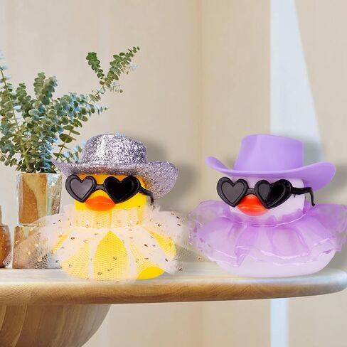 Car Rubber Duck Ornament Cute Duck Car Dashboard Decoration Accessories with Mini Hat Sunglasses and Skirt for Car Dashboard Decoration Accessories(A6) in Kuwait