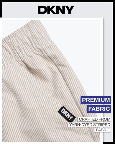 DKNY Boys Shorts - Pull On Woven Stripe Shorts for Boys with Side Pockets and Elastic Waistband (Sizes: 8-20) in Saudi Arabia