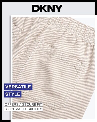 DKNY Boys Shorts - Pull On Woven Stripe Shorts for Boys with Side Pockets and Elastic Waistband (Sizes: 8-20) in Saudi Arabia
