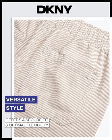 DKNY Boys Shorts - Pull On Woven Stripe Shorts for Boys with Side Pockets and Elastic Waistband (Sizes: 8-20) in Kuwait