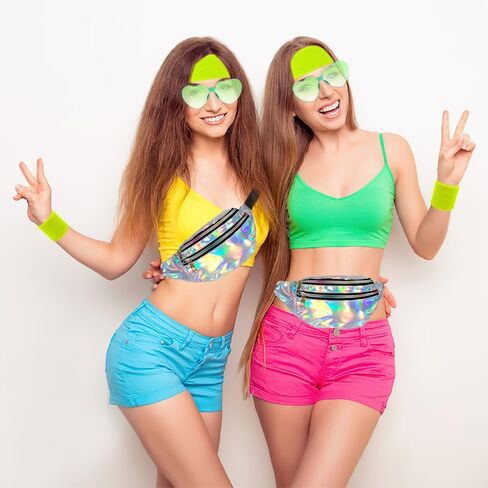 الزي الثمانينات تجريب للنساء تدفئة الساق النيون معصم الرأس معصمه المجسم in Kuwait