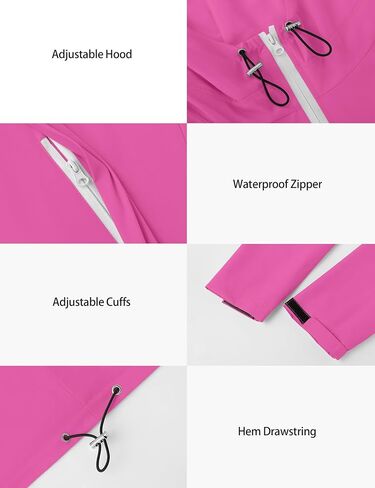 Avoogue Rain Jacket Women Waterproof Lightweight Raincoat Lined Outdoor Hooded Windbreaker in Saudi Arabia