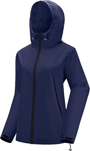 Avoogue Rain Jacket Women Waterproof Lightweight Raincoat Lined Outdoor Hooded Windbreaker in Saudi Arabia