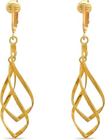 Aloha Earrings Gold Tone Non Pierced Clip On Dangling Earrings in Kuwait