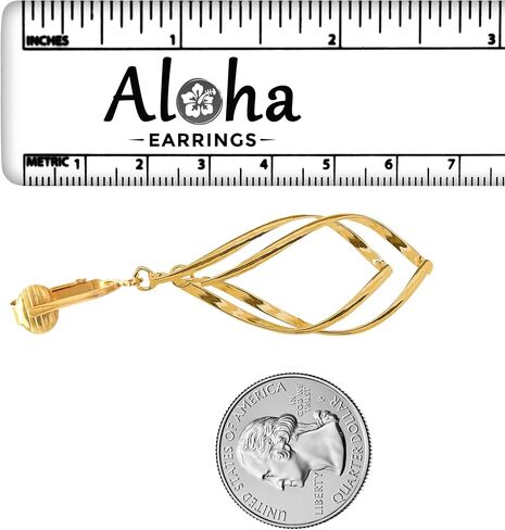 Aloha Earrings Gold Tone Non Pierced Clip On Dangling Earrings in Kuwait