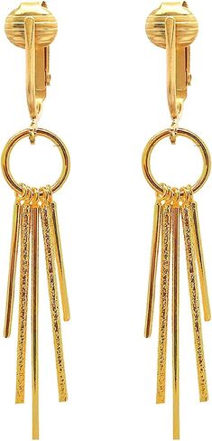 Aloha Earrings Gold Tone Non Pierced Clip On Dangling Earrings in Kuwait
