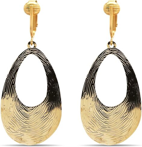 Aloha Earrings Gold Tone Non Pierced Clip On Dangling Earrings in Kuwait