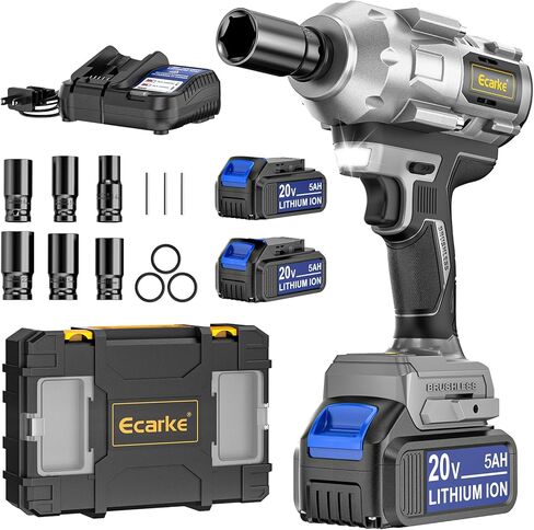 Ecarke Cordless Impact Wrchen 1/2 بوصة لـ Makita ، 900 قدم رطل (1200 ن. in Kuwait