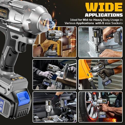 Ecarke Cordless Impact Wrchen 1/2 بوصة لـ Makita ، 900 قدم رطل (1200 ن. in Kuwait