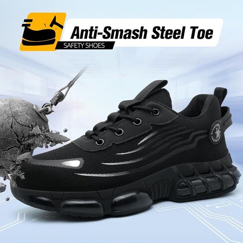 Steel Toe Shoes for Men Women,Work Shoes with Air Cushion,Prestivos Shoes Safety Shoes,Lightweight Steel Toe Sneakers for Men in Saudi Arabia