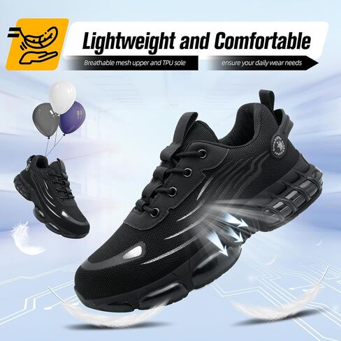 Steel Toe Shoes for Men Women,Work Shoes with Air Cushion,Prestivos Shoes Safety Shoes,Lightweight Steel Toe Sneakers for Men in Saudi Arabia
