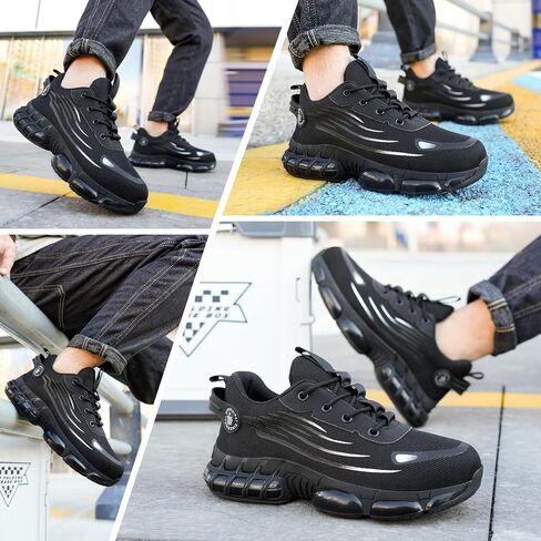 Steel Toe Shoes for Men Women,Work Shoes with Air Cushion,Prestivos Shoes Safety Shoes,Lightweight Steel Toe Sneakers for Men in Saudi Arabia