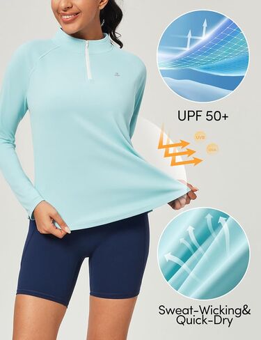 IUGA Rash Guard for Women UPF 50+ Golf Shirts for Woman UV Protection Shirts Quarter Zip Workout Shirt in Saudi Arabia